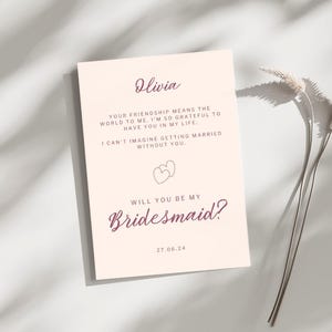 Personalized Bridesmaids and Maid of Honour Proposal Card - Customizable Physical Bridesmaids and Maid of Honour Proposal Card -Bridal Party