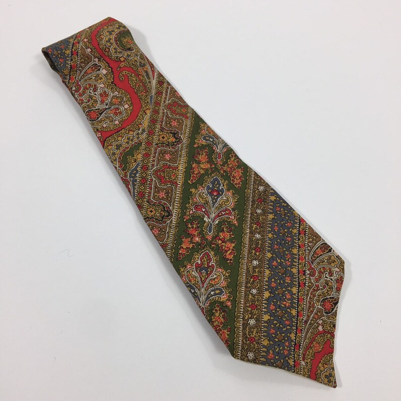Vintage Liberty of London print /'Solid Gold/' branded wide tie