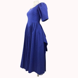 Vintage Laura Ashley Dress late 1980’s early 1990’s Blue with polka dots