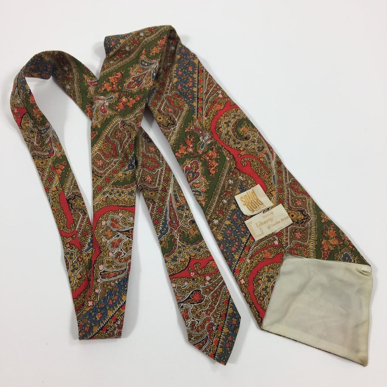 Vintage Liberty of London print /'Solid Gold/' branded wide tie