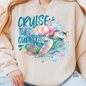 Sea Turtle PNG, Cute Ocean Animal Design for Shirt, Beach Quote Png, Summer Sublimation Clipart, Digital Download, Beach Vibes, DTF design.