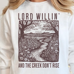 Christian Country png, Lord Willin&#39; png, Western faith design for DTF Print on Demand. Rustic bible quote Clipart for POD Shirt, Mug & Tote.