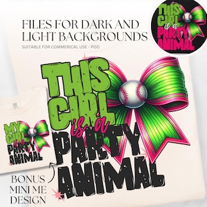 My Girl Party Animals png Bananas Baseball PNG Let's Go Bananas Funny Ball Banana, Savannah, Sublimation Digital Download gift Shirt Apparel