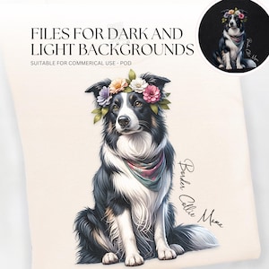 Border Collie PNG, Watercolor Dog Clipart, DTF design Sublimation Art, Digital Download Design, Dog Mom Gift, Pet Lover Decor, gift for her.