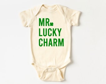 Baby boy's Saint Patricks Day bodysuit | baby st. Patrick's bodysuit | lucky charm | natural st. Patrick's shirt | minimal saint Patrick's