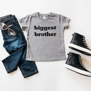 Biggest Brother t-shirt | minimalist pregnancy announcement shirt | big bro shirt | big brother little brother shirt | family photo