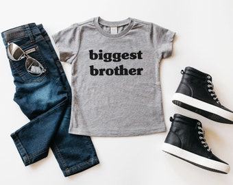 Biggest Brother t-shirt | minimalist pregnancy announcement shirt | big bro shirt | big brother little brother shirt | family photo