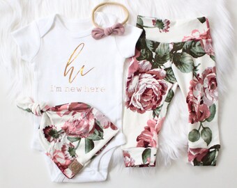 floral baby outfit newborn