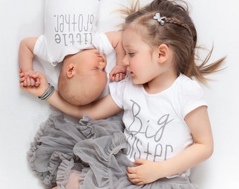 Big sister little brother t-shirt and bodysuit | brother | metallic silver big sister shirt | baby brother | sibling shirts | newborn photos