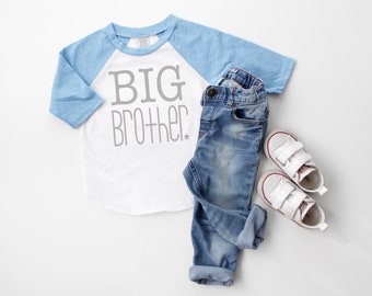 NEW Seaside Blue big brother raglan t-shirt | big bro shirt | brother shirt | new baby | big brother gift | pregnancy announcement | brother