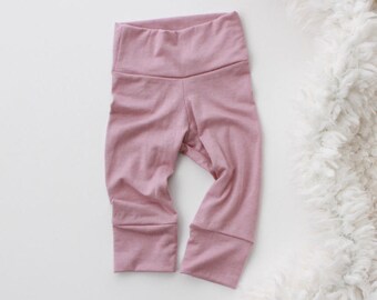 Baby girl leggings | baby leggings | mauve baby leggings | pink baby | elastic free leggings | newborn pants | baby girl clothes | girl gift