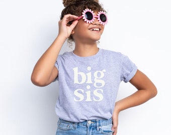 Grey big sister t-shirt | big sis | big sister reveal | gray big sister | grey and white big sis | big sister little sister |