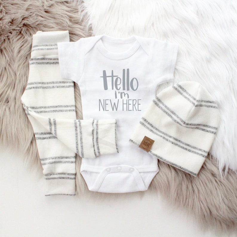 Gender surprise newborn hospital outfit gender neutral newborn outfit boy or girl surprise gender newborn outfit Hello I'm new here image 3