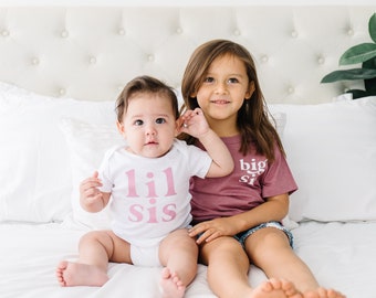 Big Sister announcement t-shirt | big sis | big sister reveal | mauve big sister | mauve and white | big sister little sister