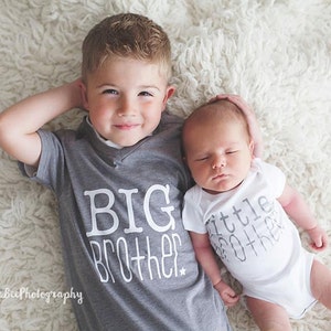 Big brother little brother new baby announcement brother shirts cute brother shirt big bro little bro brother t-shirts image 1