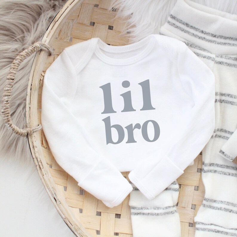 Little brother newborn baby boy outfit baby boy coming home outfit lil bro big bro matching set neutral newborn baby boy outfit image 4