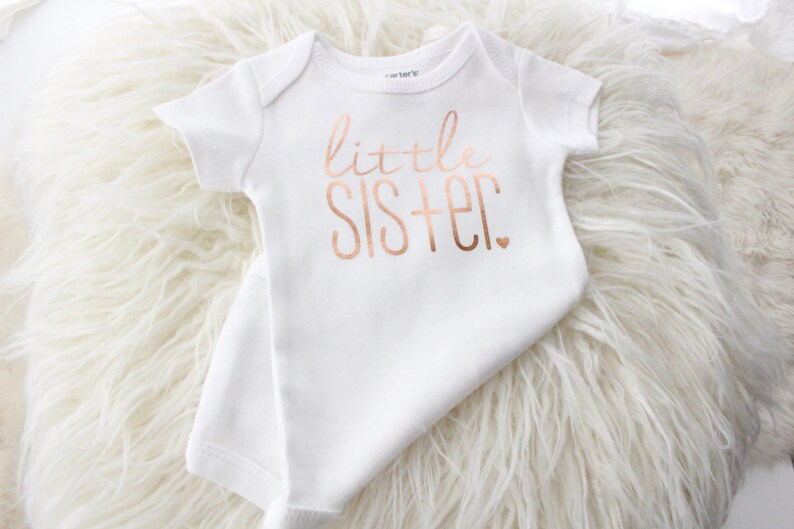 Rose gold Big Sister and little sister matching set big sister announcement big little set baby sister rose gold baby girl |