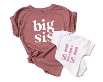 Big Sis shirt lil sis shirts | big sister little sister set | big little sister | mauve big sister | pink big sister shirt