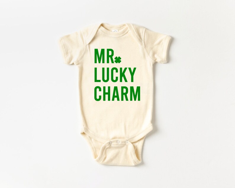 Chemise de la Saint-Patrick pour tout-petit bébé st. Body de Patrick porte-bonheur naturel Chemise de Patrick chemise minimaliste saint Patrick image 2