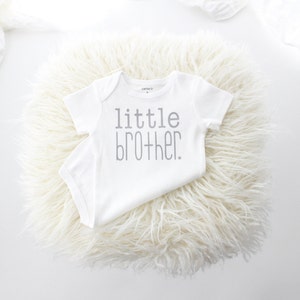 Big sister little brother t-shirt and bodysuit brother metallic silver big sister shirt baby brother sibling shirts newborn photos image 4