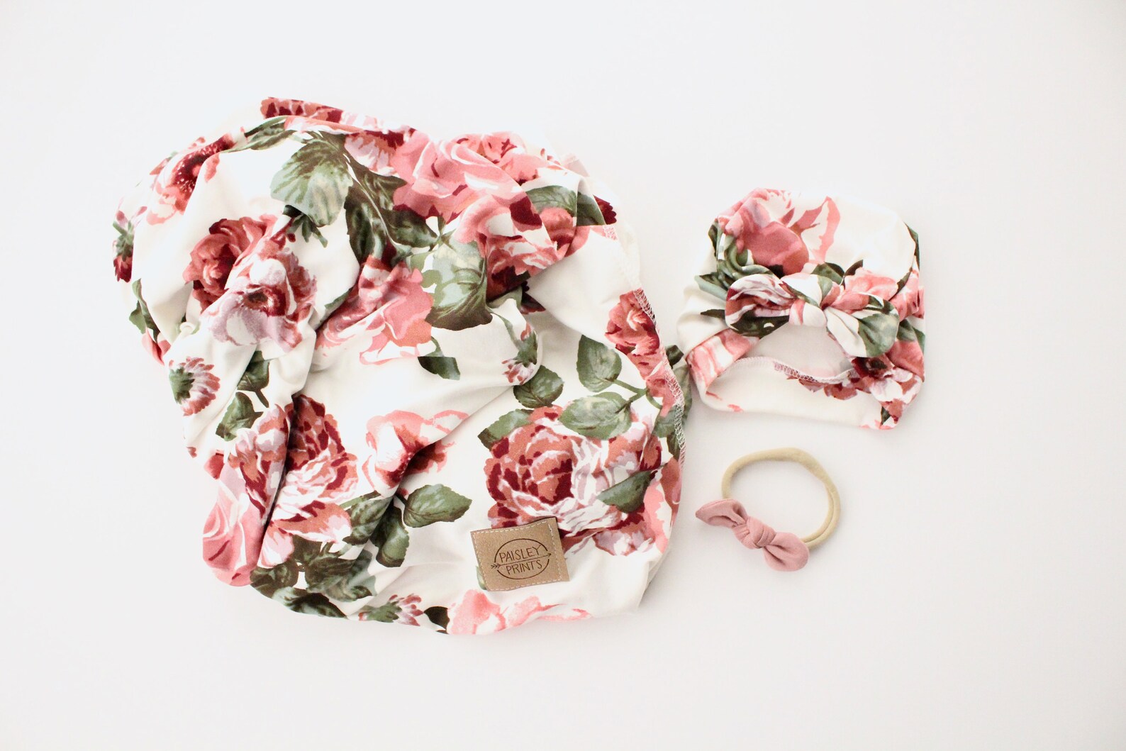 Floral Swaddle and Turban Set Baby Turban Hat Mauve Turban Etsy