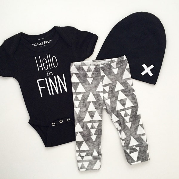 bringing home baby | baby boy take home outfit | tribal print organic leggings | hipster baby | baby boy