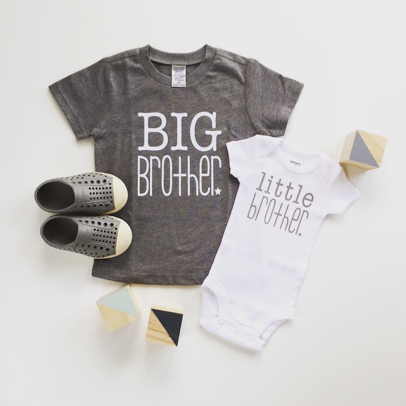 Big brother little brother new baby announcement brother shirts cute brother shirt big bro little bro brother t-shirts image 2