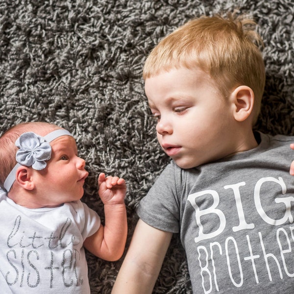 Big Brother and little sister matching shirt and bodysuit | big brother little sister | new baby gift | family photos | gender reveal |