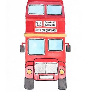 Double Decker Bus - Ole Miss Watercolor Prints - Etsy