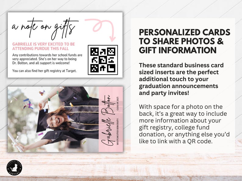Graduation Qr Code Graduation QR Code Insert Card: College Fund Venmo Code Graduation ...