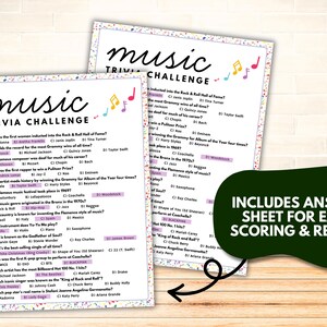 Music Trivia Quiz Game With Answers: 15 Printable Questions & Answers ...