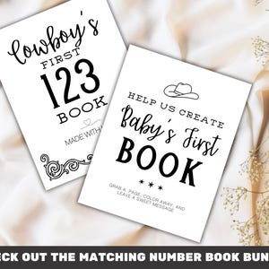 Western Baby Shower ABC Coloring Book: Cowboy/Cowgirl Alternative Guest Book Activity Adult Baby Shower Games Activities (Printable PDF) image 10