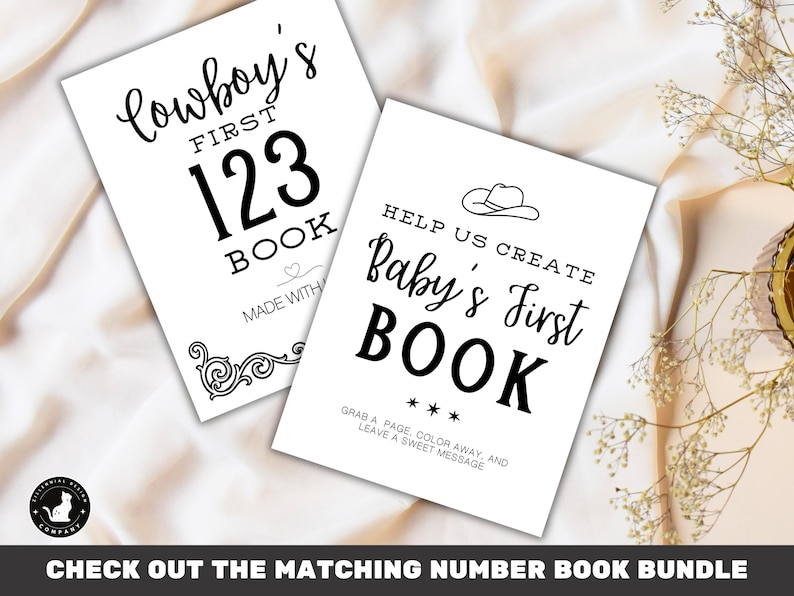 Western Baby Shower ABC Coloring Book: Cowboy/Cowgirl Alternative Guest Book Activity Adult Baby Shower Games Activities (Printable PDF) image 10
