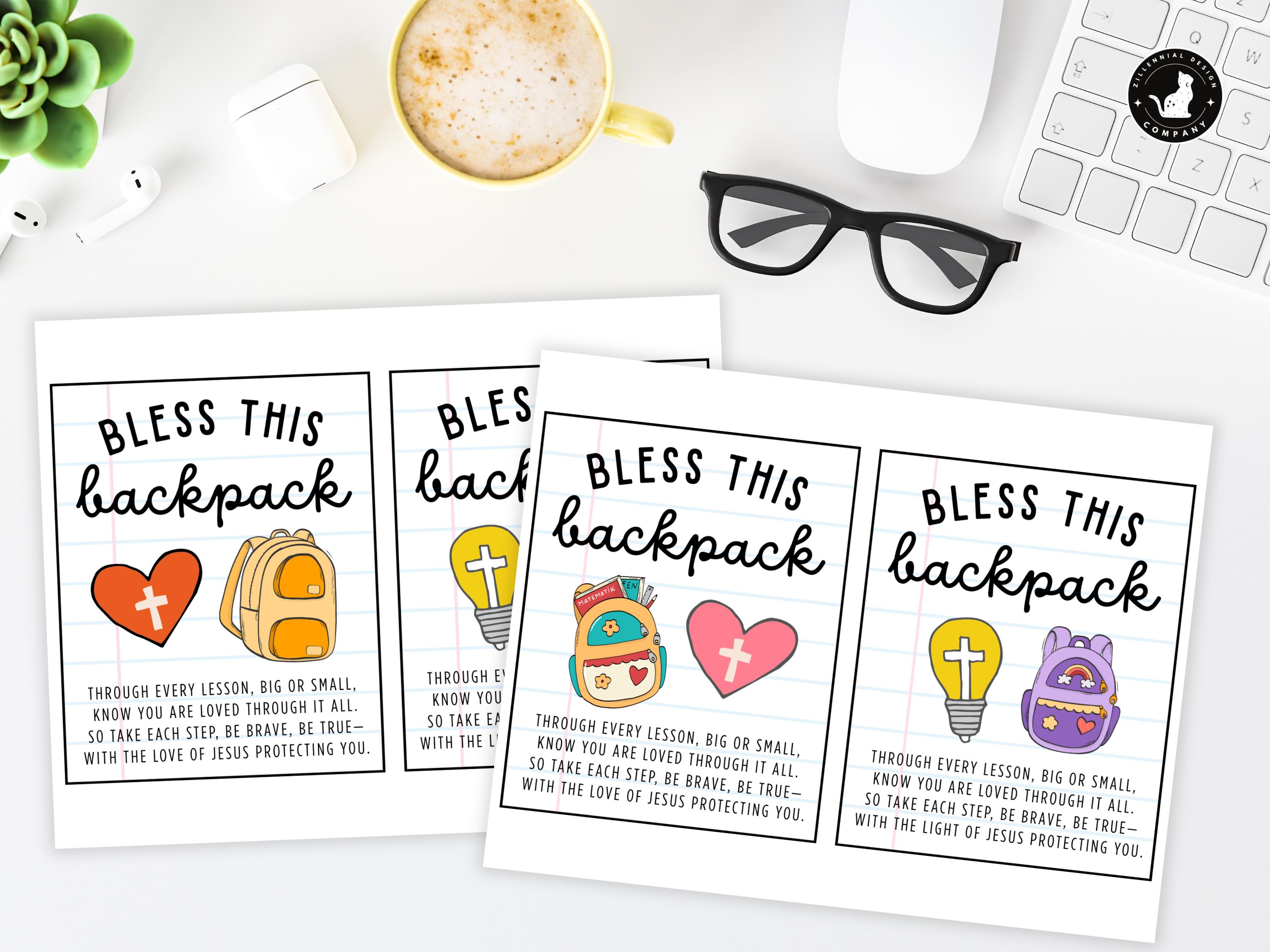 Backpack Blessing Cards: Printable Christian Prayer Tags for Back to ...