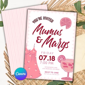 Mumu and Margarita Party Invitation Digital Invite Editable Canva Template | Moomoo and Margarita Girls Night Invite Adult Pajama Party