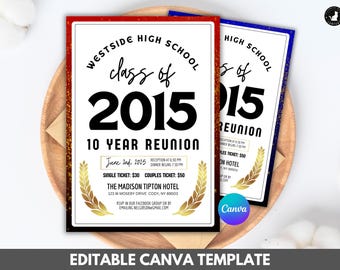 Einladung zum Klassentreffen: Bearbeitbare Canva Vorlage (Digitaler Download)