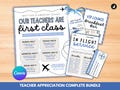 Travel Theme Teacher Appreciation Week: Signs, Door Hangers, Gift Tags, Banners, Food Delivery Cards Canva Template Bundle Digital Download