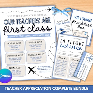 Travel Theme Teacher Appreciation Week: Canva Template Bundle (Digital Download)