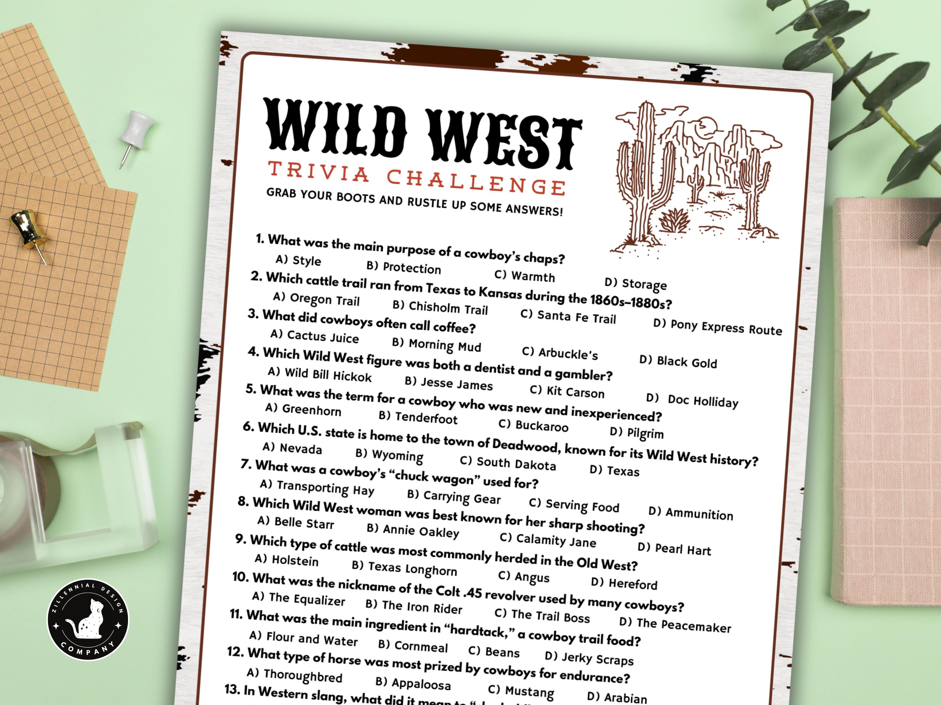 Easy Western Trivia Questions And Answers