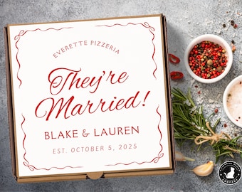 Wedding Pizza Box Template: Customizable DIY Label (Digital Download)