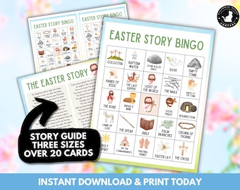 Bingo da História da Páscoa: Jogo Religioso da Ressurreição, Atividade do Domingo de Ramos para Grupos de Jovens, Ministério Feminino, Adolescentes e Igreja (Download Digital)