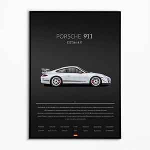 Porsche 911 997 GTRS 4.0 Poster | Digitaler Download | Hypercar-Poster | Superauto-Druck | Kunstdruck | Poster | Wohndeko | Wanddekoration