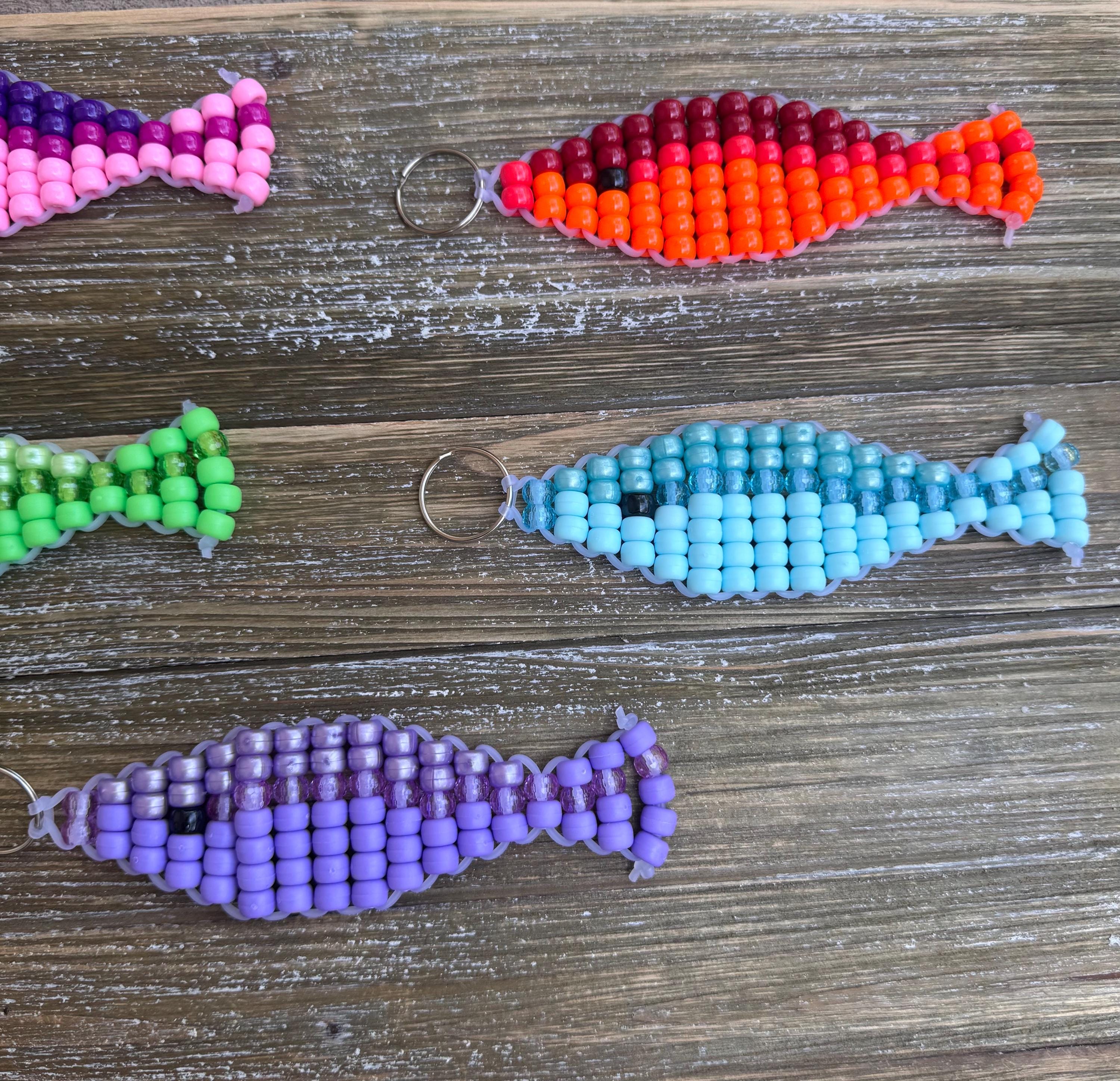 Fish Rope Keychain Beaded Fish Keychain Beaded Bag Charm Y2K Retro Trendy Pony Bead Animal ...