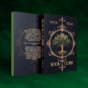 Gotowa okładka książki, projekt ozdobnej mandali drzewa — dla romansów, poezji lub fantasy | Dostosowywalny projekt e-booka KDP |
