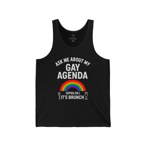 Regata Pride Brunch, Regata de malha unissex, Roupas LGBTQ+, Roupas de verão