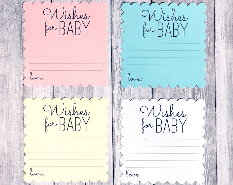 Wishes for Baby Cards Baby Shower Wish Card Boy or Girl Etsy