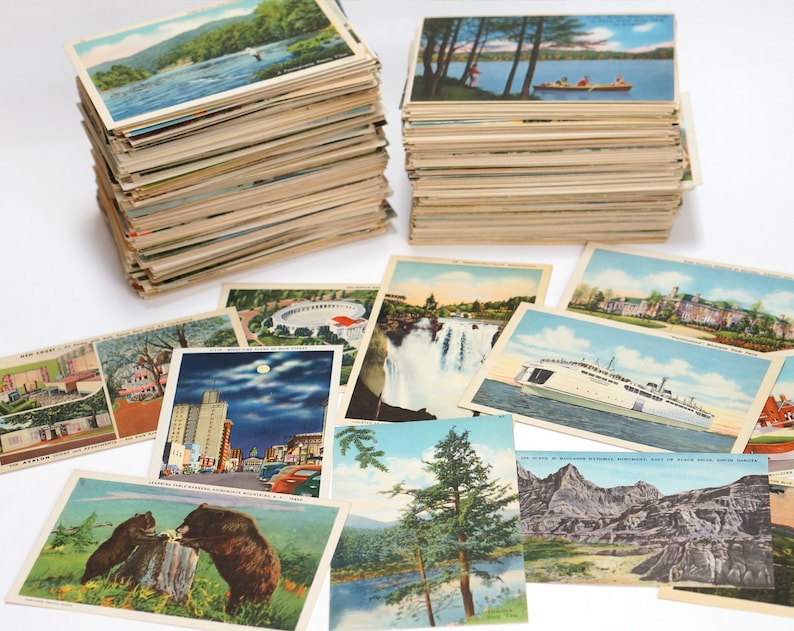 Old Postcards Unused Assortment of Random Vintage Post Cards from around the USA Choose your quantity Bild 1