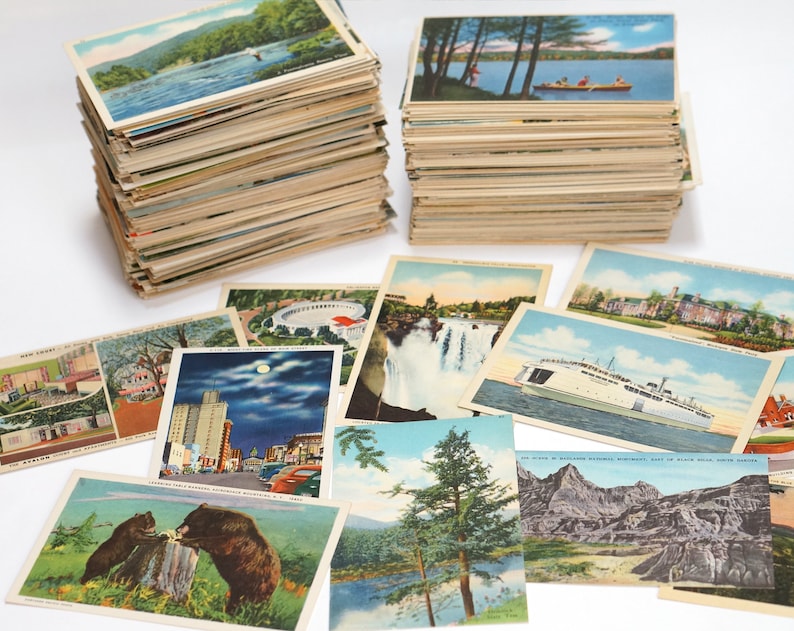 Old Postcards Unused Assortment of Random Vintage Post Cards from around the USA Choose your quantity