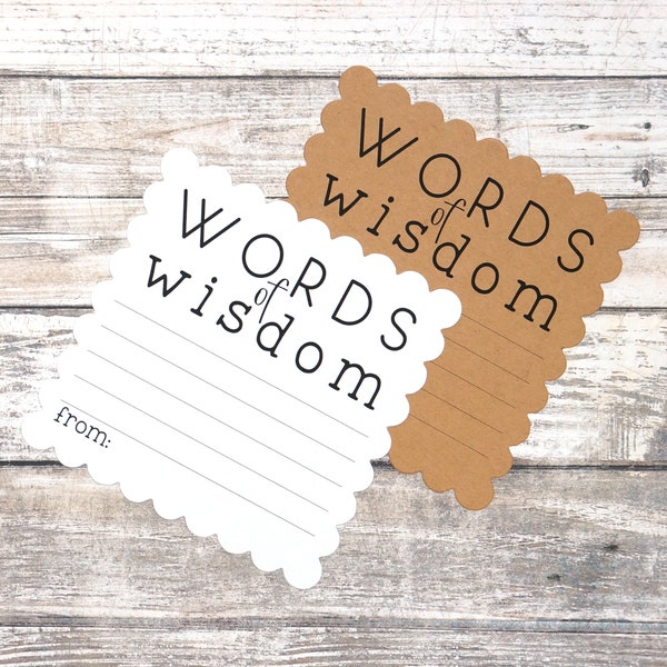 Words of Wisdom Printed Square Cards with Scalloped Edges | Card Size 4.5 inches