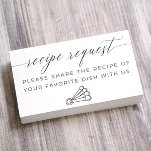 Recipe Request Card | Invitation Insert Card asking to Share Your Favorite Recipe | Size 3.5x2 | Pack of 50